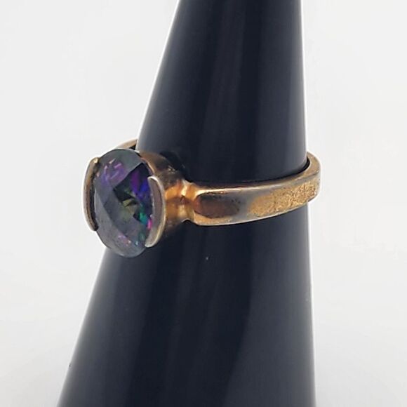 18K GERSC Rainbow Glass Ring (7.25) - Picture 2 of 7